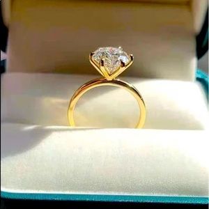 Solid 14k gold 3ct moissanite ring